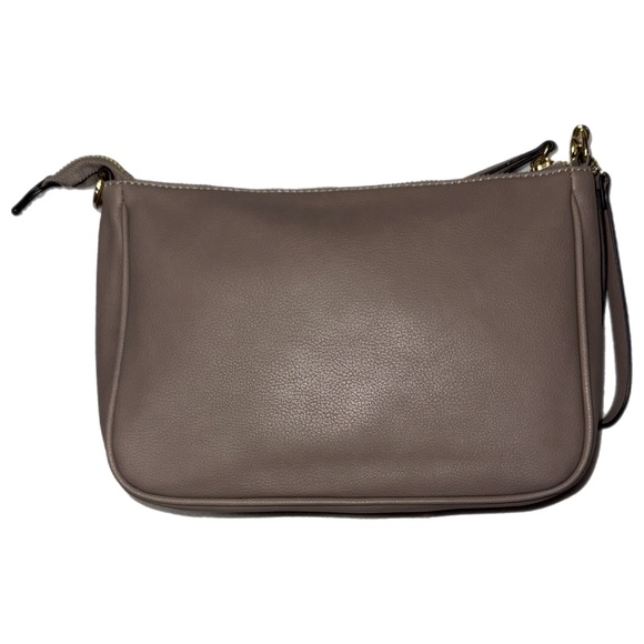 Nine West - Taupe Faux Leather Wristlet Clutch - Minimalist Zip Pouch - Picture 3 of 4